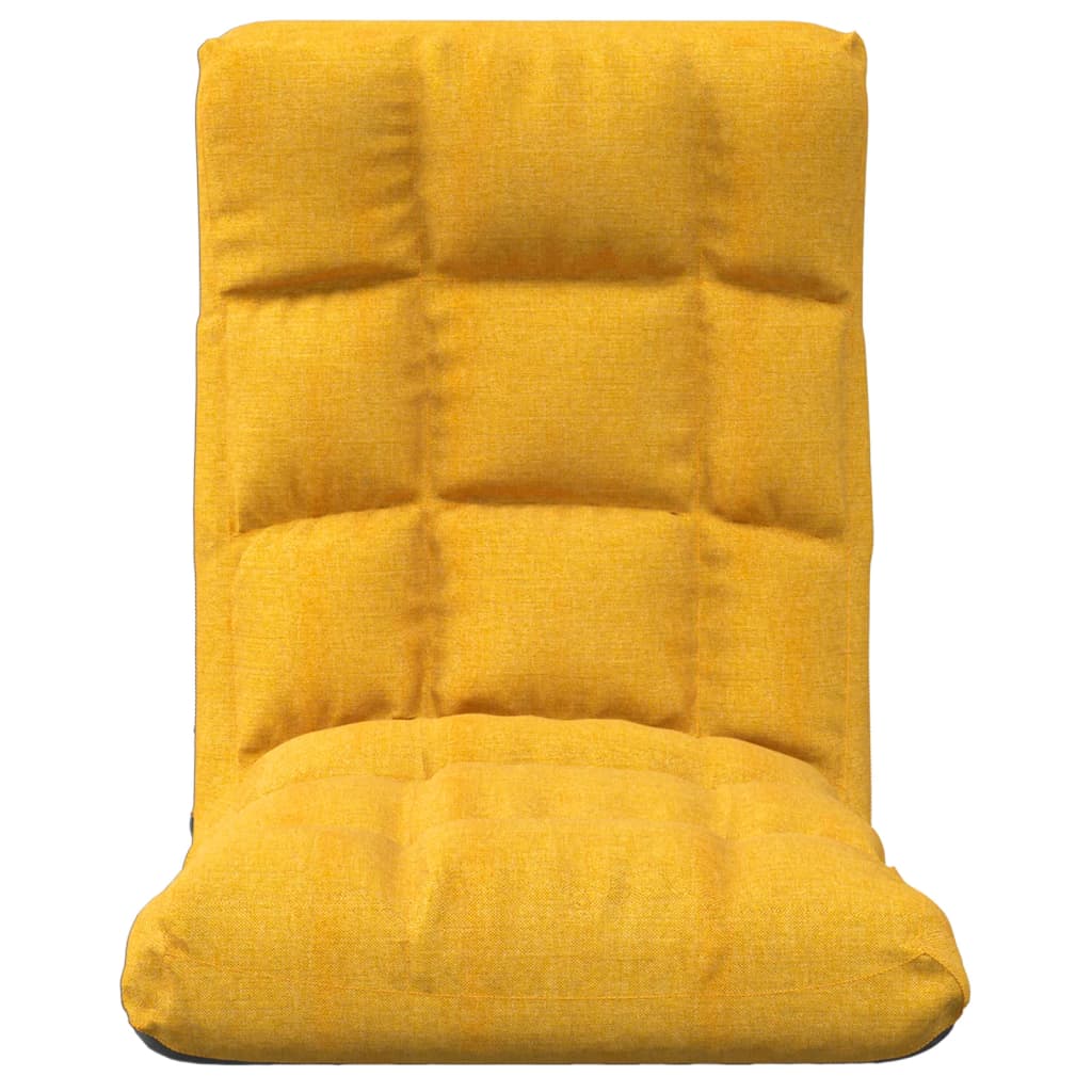 Floor Chair Foldable Mustard Yellow Fabric