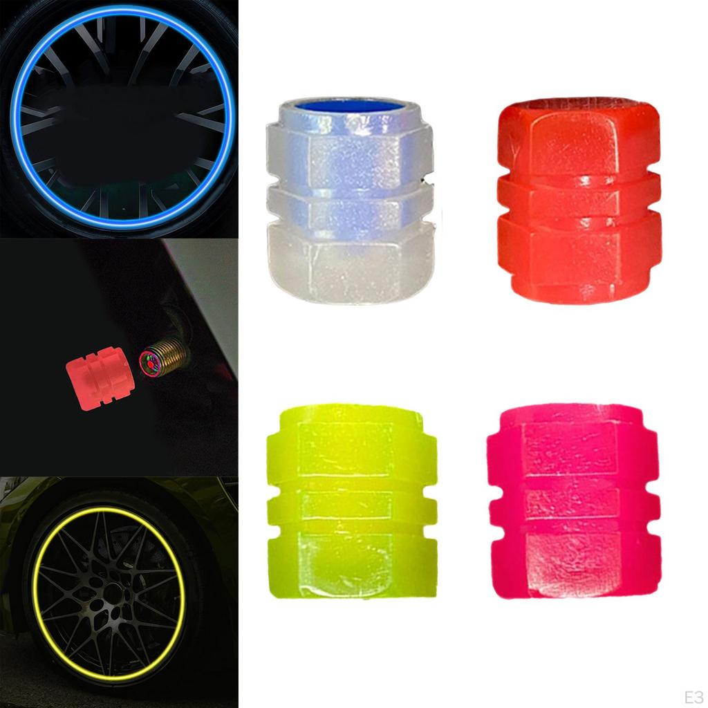 Dust Caps Replacement Luminous Dustproof Stem Covers Universal Fluorescent Fashion for Motorbike