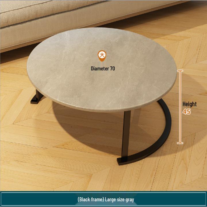Nordic-Style Round Coffee Table, Modern Minimalist Design for Small Apartments, Creative Wrought Iron Base