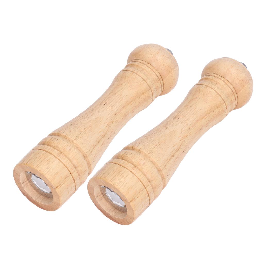 2pcs Wood Salt and Pepper Grinder   Coarseness Wooden Pepper Shaker for Kitchen Seasoning