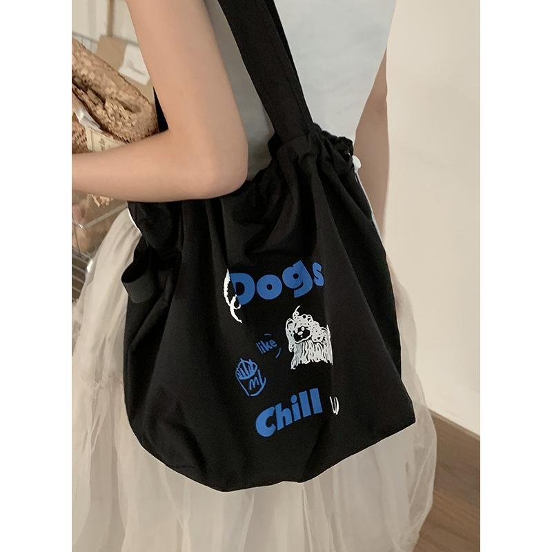 Bag Summer Women's Versatile Underarm Bag 2025 New Large Capacity Alphabet Printed Canvas Bag Casual Shoulder Bag