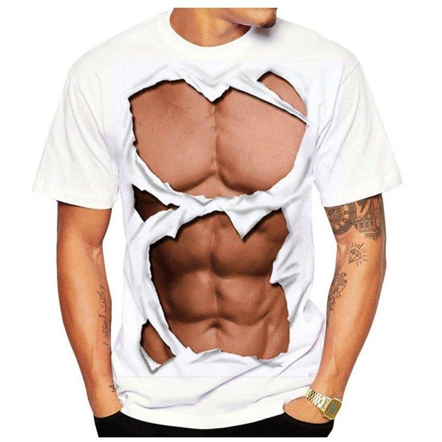 

3D printed T-shirt casual round neck short sleeved T-shirt XS