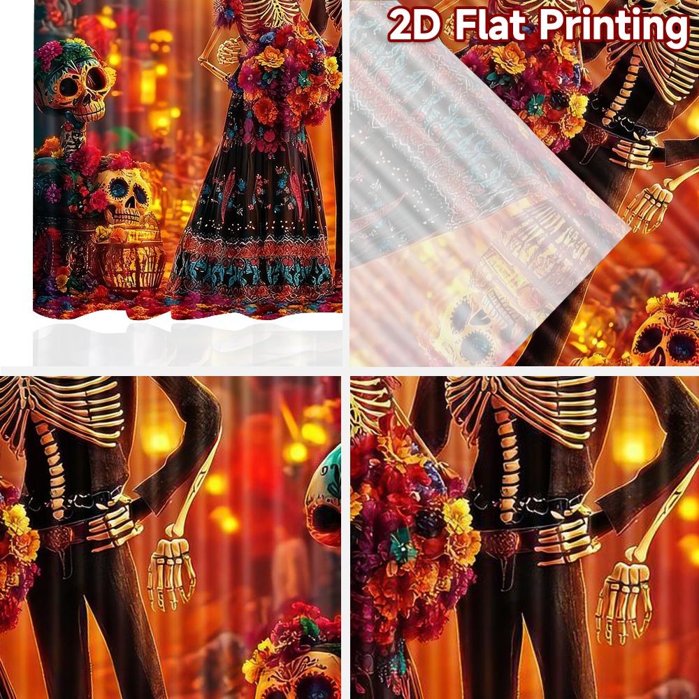 2D Flat Photography Backdrop Background Cloth Day of the Dead Celebration 100% Polyester Party Decorations for Bedroom