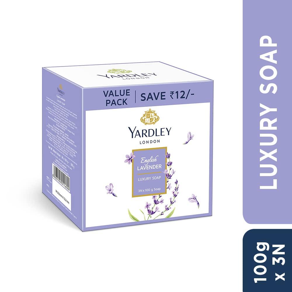 Yardley London English Lavender Luxury Soap 100G X 3N Soothing Moisturizing Fragrant Bath Bar