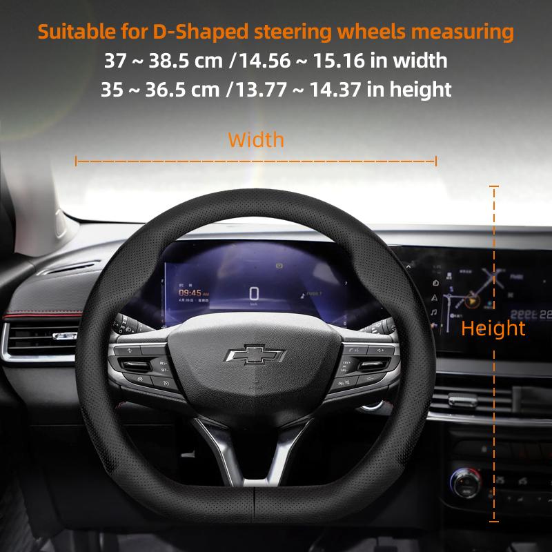 Suitable for Chevrolet Ultra-Thin Breathable Leather Steering Wheel Cover Suitable for Celze Spark Captiva Orlando Lacetti Equinox Malibu Monza Expre