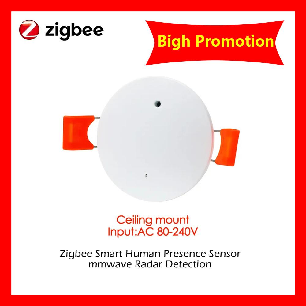 Smart Life Zigbee Human Presence Detector 5.8G/24G Tuya Wifi MmWave Radar Pir Montion Sensor With Luminance Detection