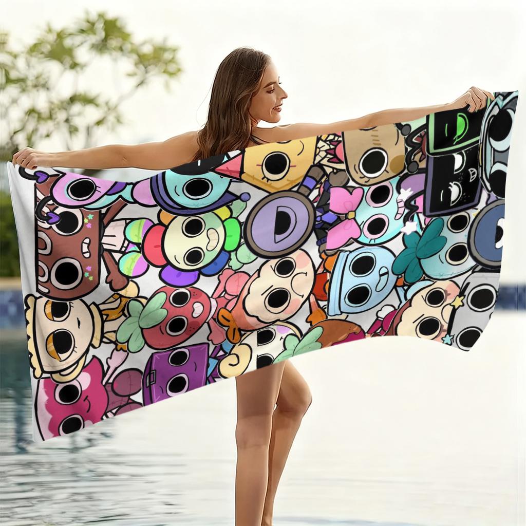 Asciugamano da Spiaggia D-Dandy's World in Microfibra Asciugatura Rapida Morbido Assorbente per Bambini Piscina Spiaggia Campeggio Viaggio Uso Esterno