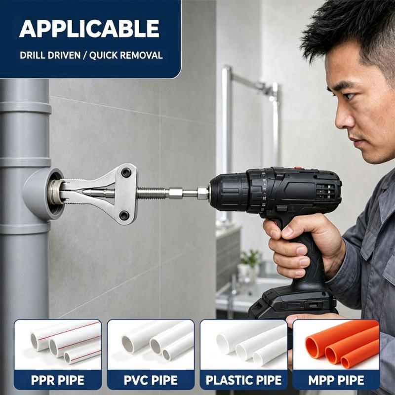 Pipe Repair Pull Tool 1/4 Inch Drive End Broken Water Pipe Extractor for 1/2", 3/4", 1" Worn Internal Thread Service Work