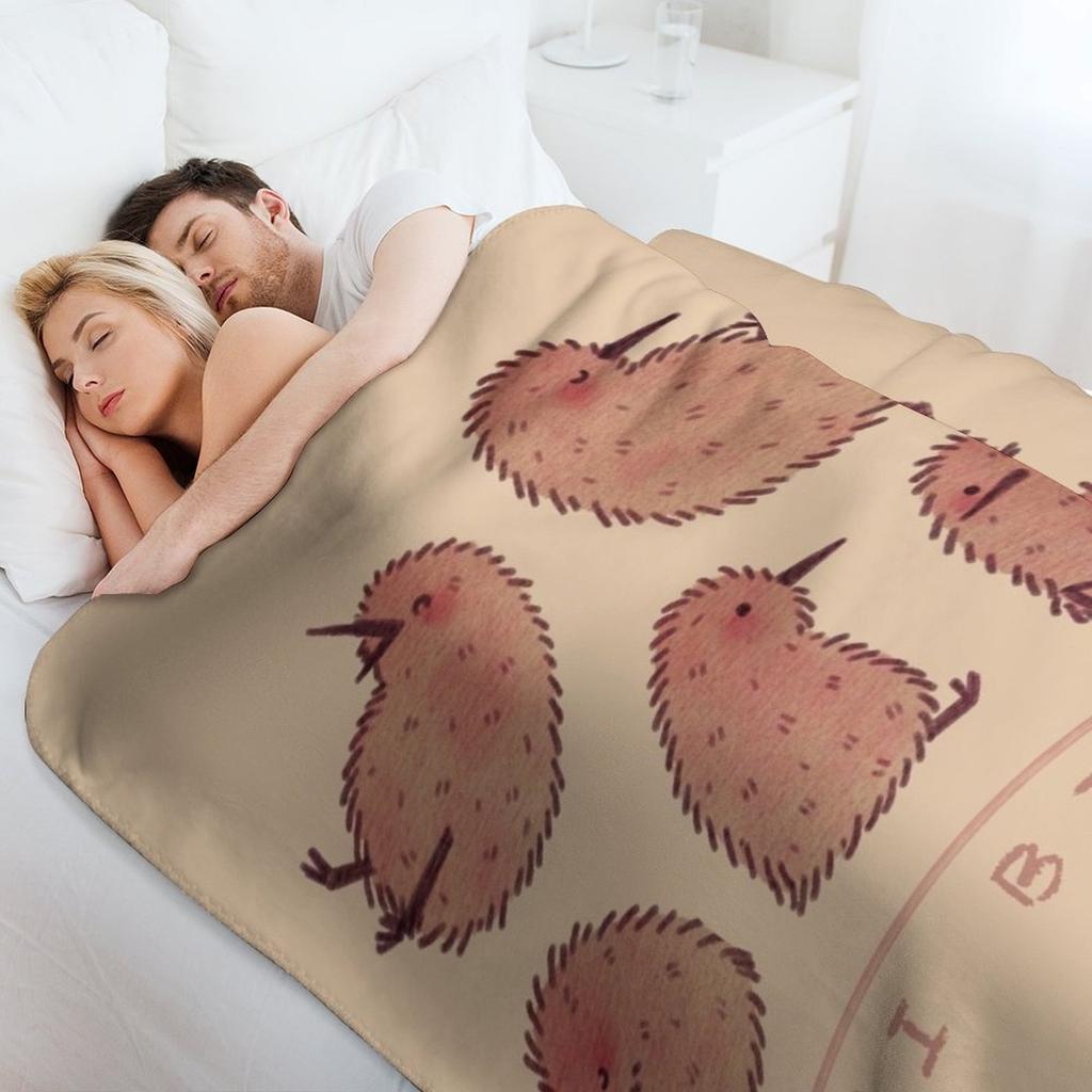 Cute Kiwi Birds 2 Throw Blanket Elegant Warm Throw Blanket for Hotel Home