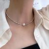 Sterling Silver Pearl Clavicle Chain Necklace - Trendy, Simple, and Versatile Design for Women