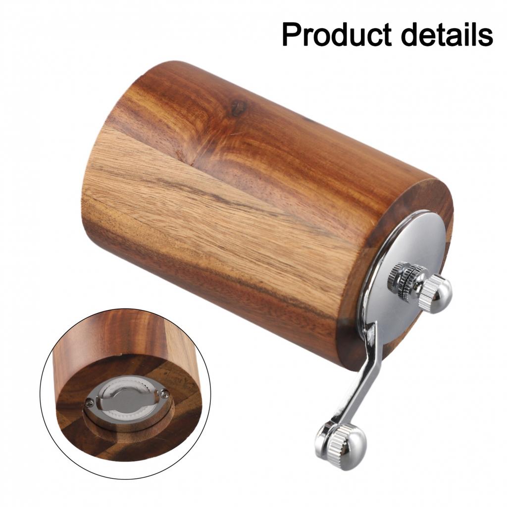 Rustic Wood Manual Grinder Multi Purpose Salt Pepper Mill for Various Spices