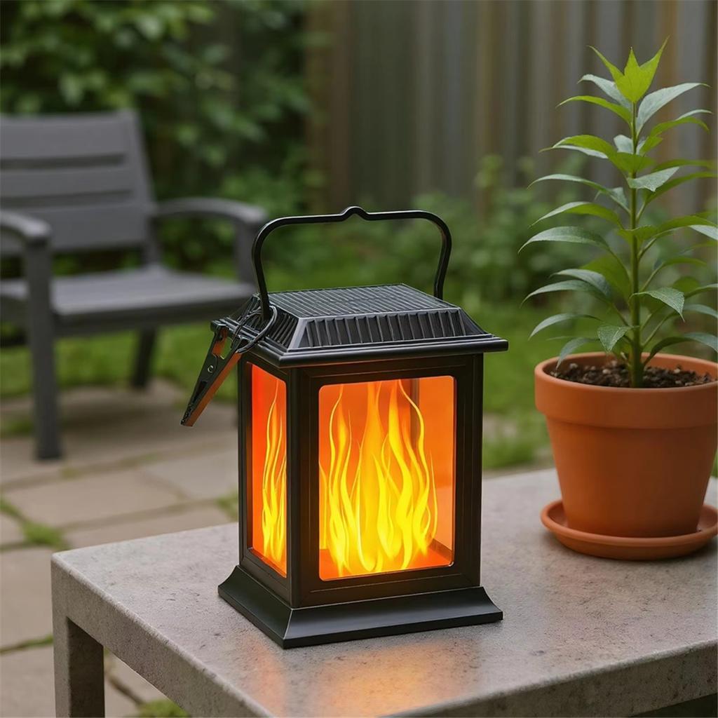 New Solar Flickering Flame Lights Flickering Flame Solar Lantern Long Lasting Hangings Lamp Decorative Night Bulbs for Patio