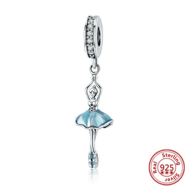 925 Silver Ihåliga Blommor Cykel Dansare Mode Berlock Pärlor Passar Berlockarmband Armband Kvinnosmycken