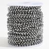 1meter Stone Stainless Steel Chain Black White Silver Color Crystal Beaded Chains for Necklace Bracelet Jewelry Making DIY