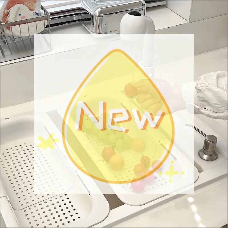 Telescopic Drain Basket, Lightweight Sink Storage Basket, Made Of Non-toxic Plastic, Food Contact Safe, Easy To Install