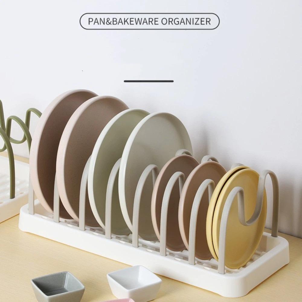 Detachable Pot Lid Holder Plastic Dish Drying Rack New Dish Drain Rack  Household