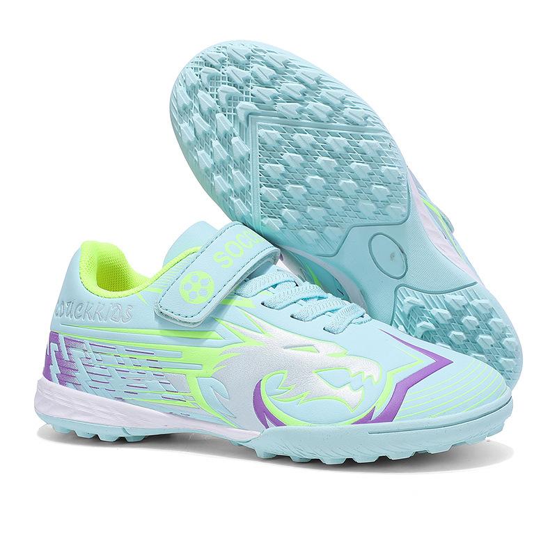 New Velcro Children's Football Shoes Long Nails Broken Nails Primary and Secondary School Students Free Lace-up Competition Training Shoes 2025