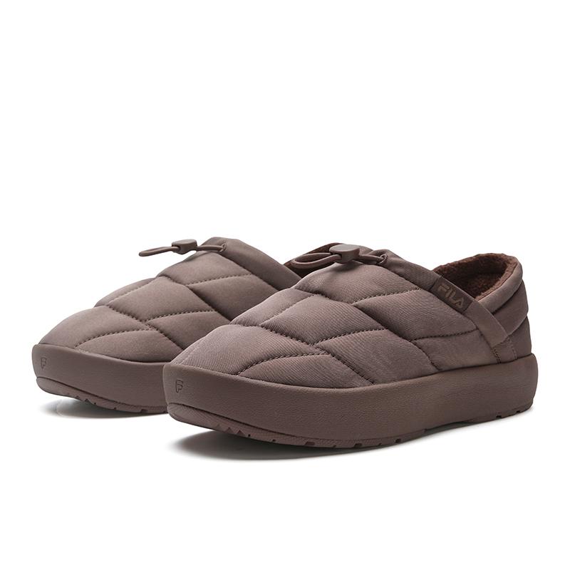 FILA Puffer Puff Shoe Fleece Simple Retro Fashion Daily Cute Artistic Warm Low-Top Skate Shoes Women sneaker Brown F12W542217FNM