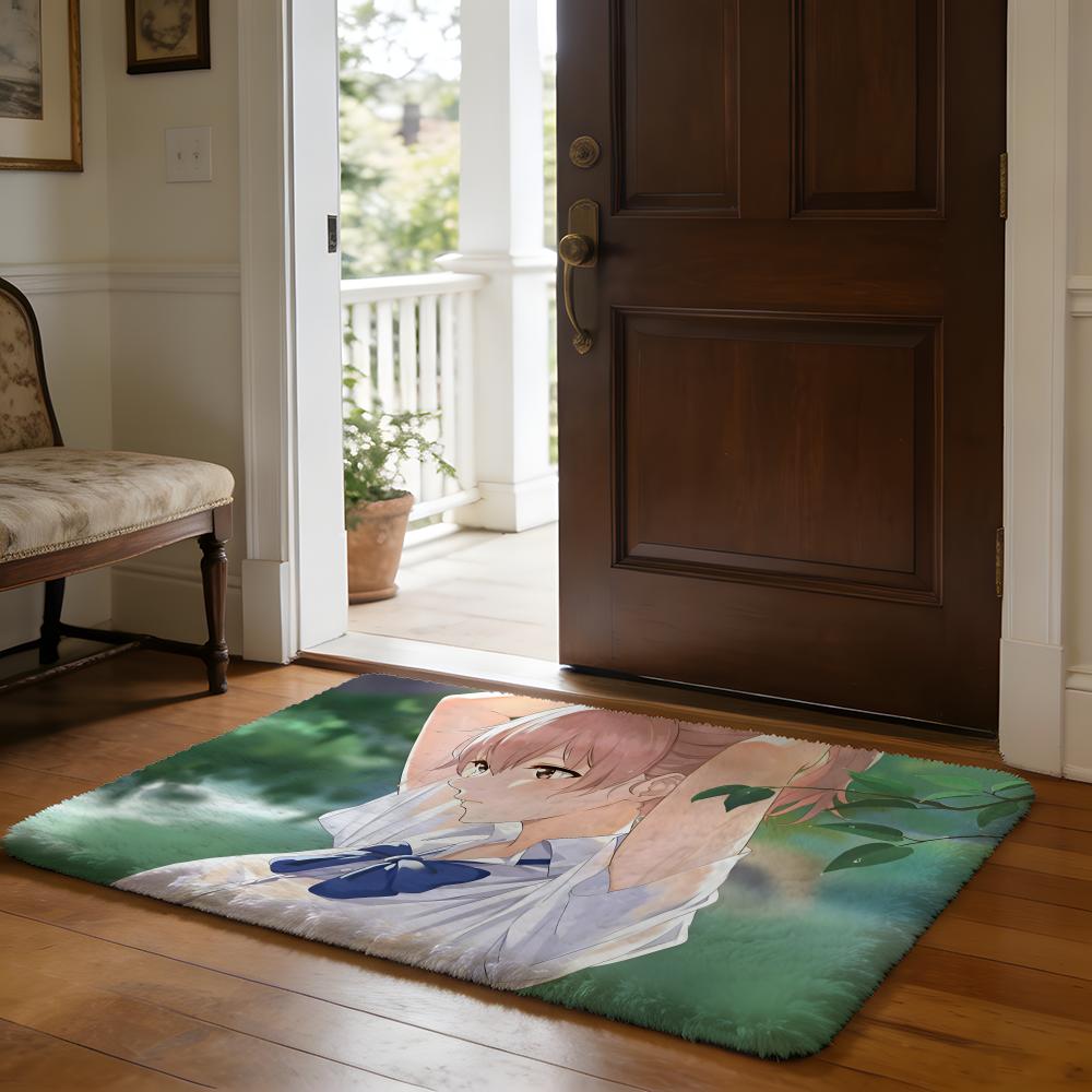 Floor Mat Soft Flannel Rug Non Slip Absorbent Mat for Bathroom Bedroom Home Decor A S Silent VoiceX Anime