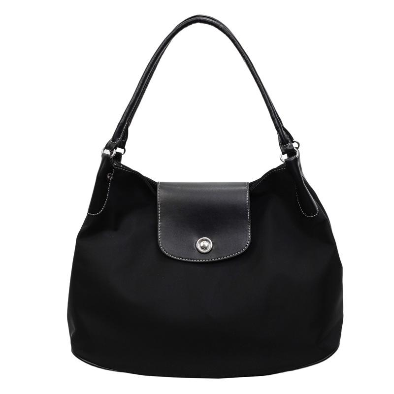 

2025 Женская сумка-тоут для通勤 с цветными блоками - Большая вместимость, Повседневная сумка через плечо чёрный