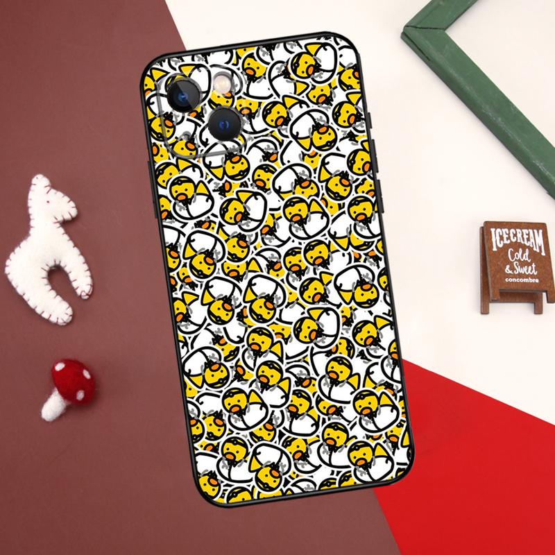 Kwaii gelbe Ente Abdeckung für iPhone 12 11 13 14 15 Pro Max 12 Mini 7 8 Plus X XR XS Max SE 2020 Telefonhülle