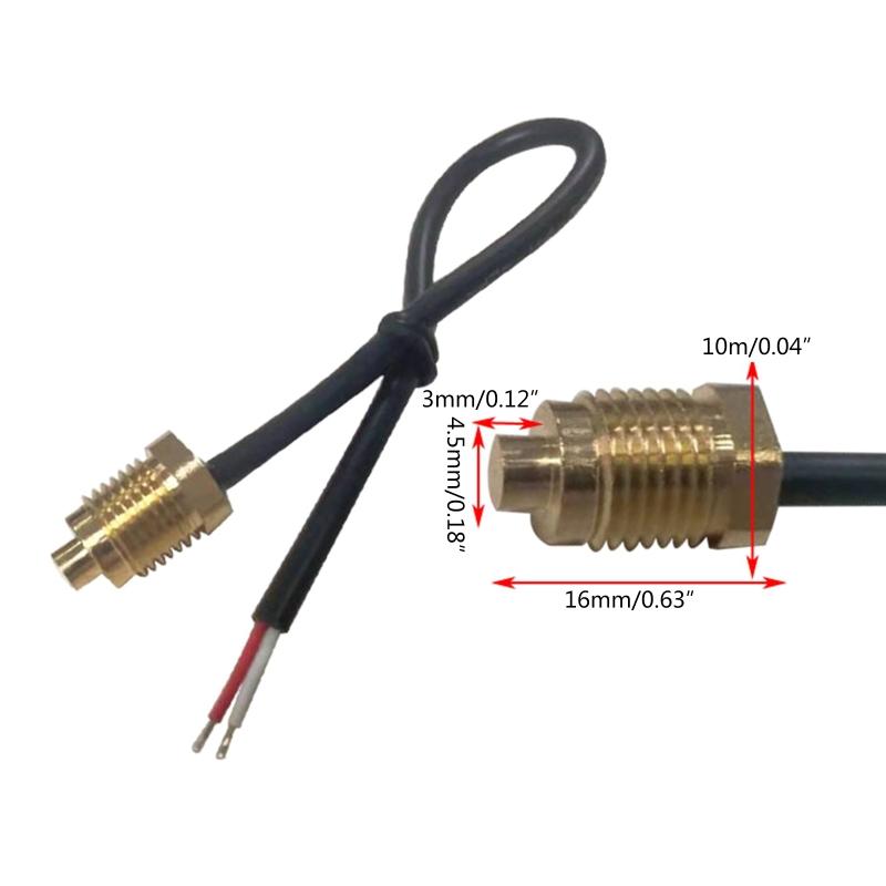 Thermistor Temperature Sensor Waterproof NTC Temp Sensor Probe M10 Thread Probe Cable High Sensitivity & Durable