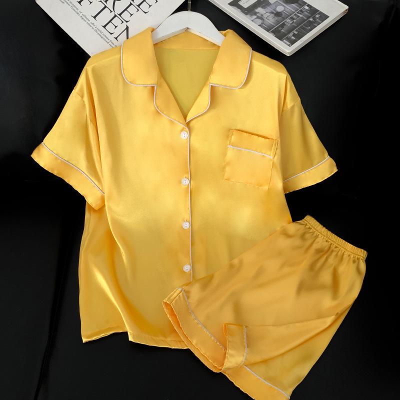 Summer Ice Silk Pajamas for Women: New Style, Sweet & Simple, Short-Sleeved Homewear