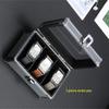 Boîte d'exposition multifonctionnelle pour montres et bijoux en alliage d'aluminium gris fumé avec couvercle transparent