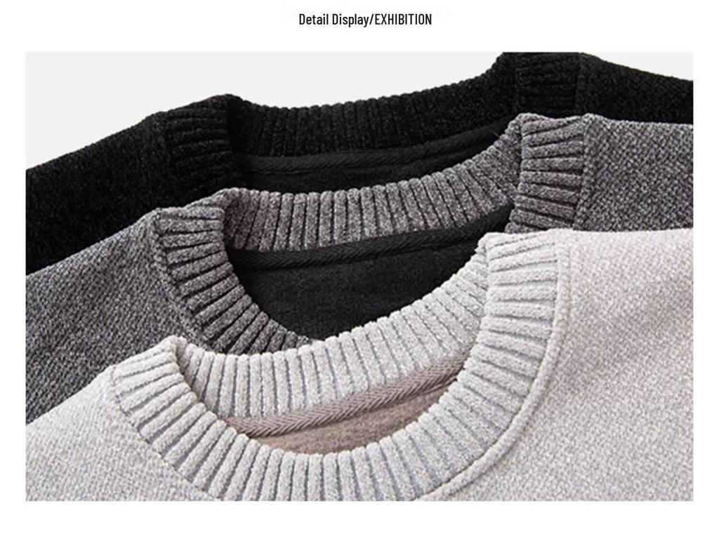 Herren-Strickpullover mit schmaler Passform und Rundhalsausschnitt – Herbst-/Winterkollektion 2024