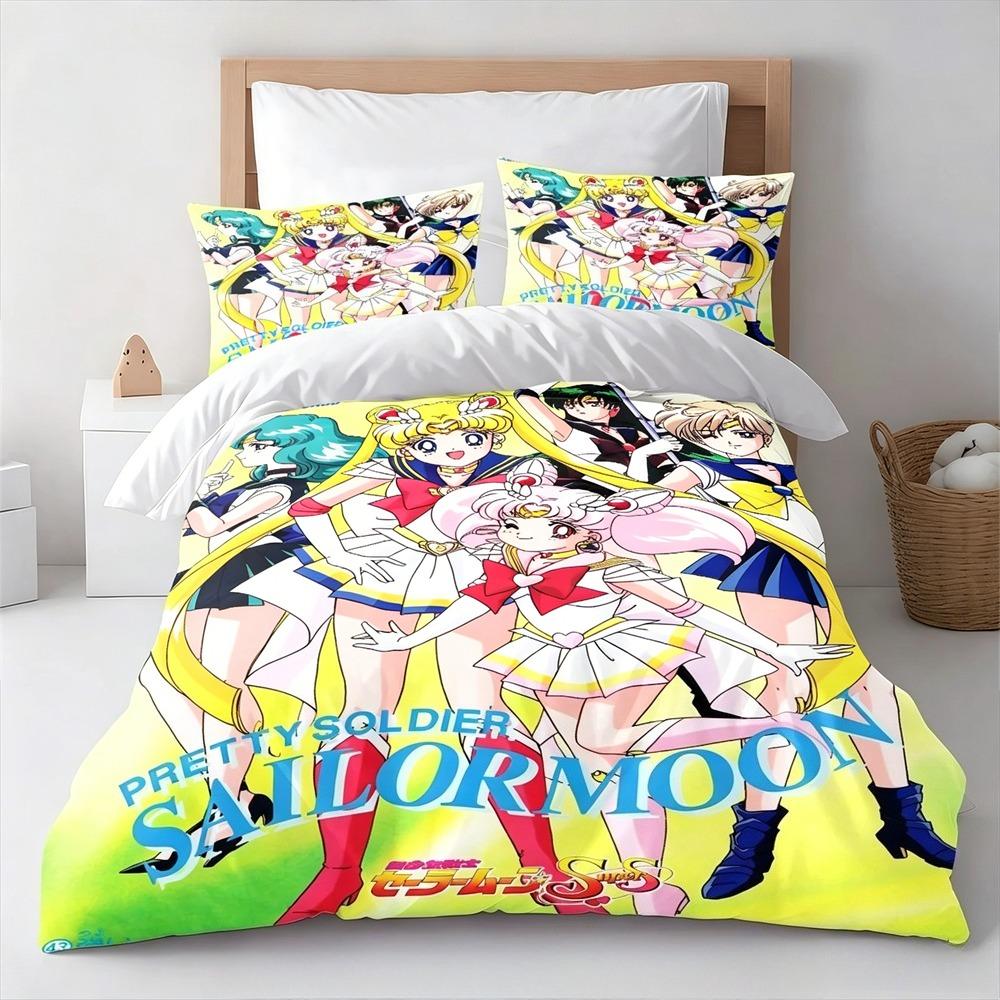 Sailor Moon Bedding Set Anime Duvet Cover Polyester Soft Comforter Cover Twin Full Queen King