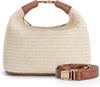 Ladies' Summer Woven Handbag with Spliced Crossbody Bag