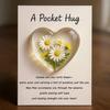 Birth Flower Pocket Hug with Healing Encouragement Poems Birth Flower Clear Heart Keepsake Portable Sentimental