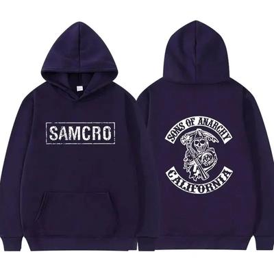 Sons of Anarchy SAMCRO Oboustranný potisk Streetwear Pánské Womnen Harajuku Brand Design Mikina Pánská mikina s kapucí nadměrných velikostí