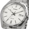 Casio MTP-1302D-7A1V Analog Quartz Men's Watch Silver Metal Band White Dial