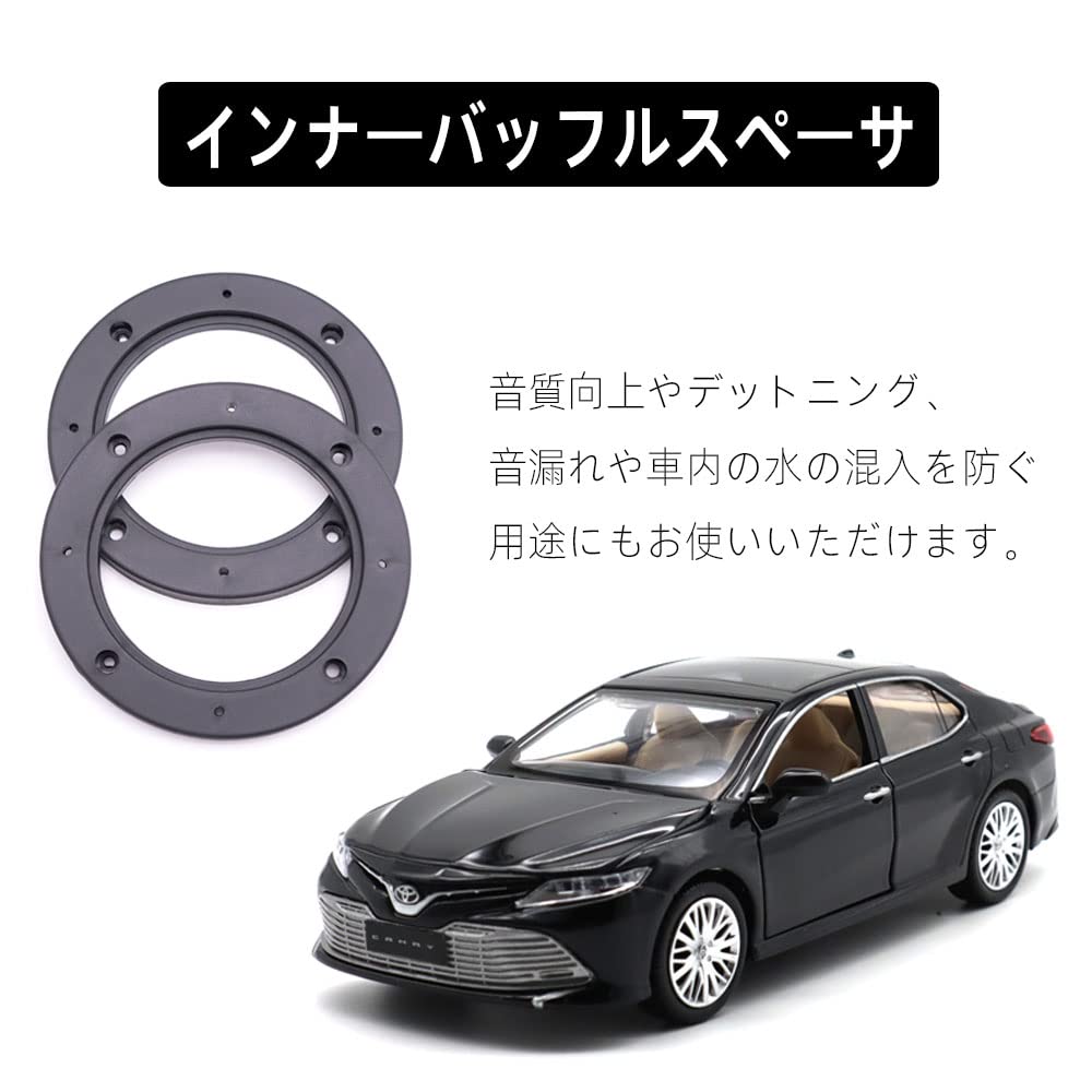 LIKENNY 4" Universal Inner Baffle 2 Pack Speaker Baffle Spacer Speaker Dampening Sound Quality Enhancement Black