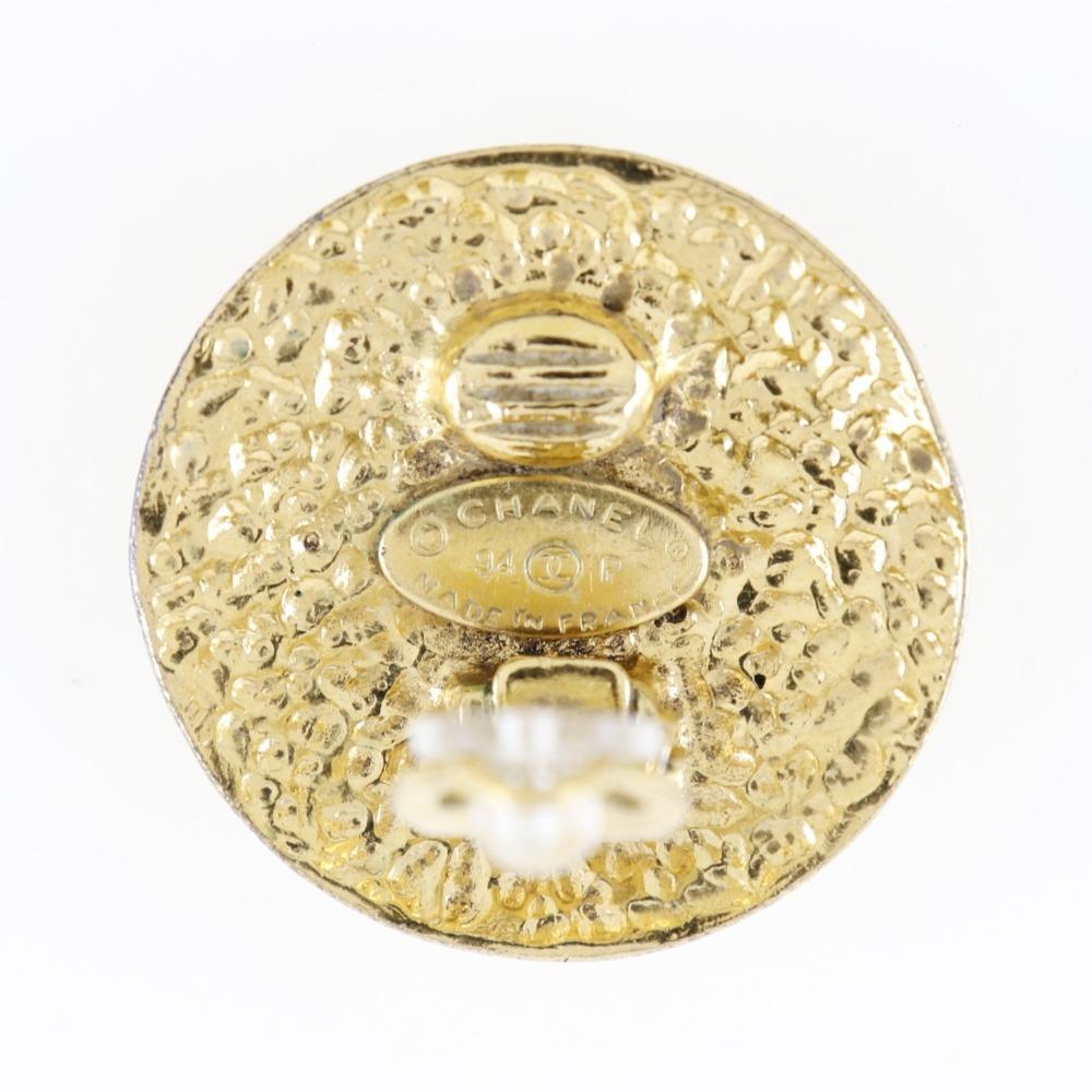 Chanel Earring Matelasse Vintage Plated Gold 30.2g Women Used