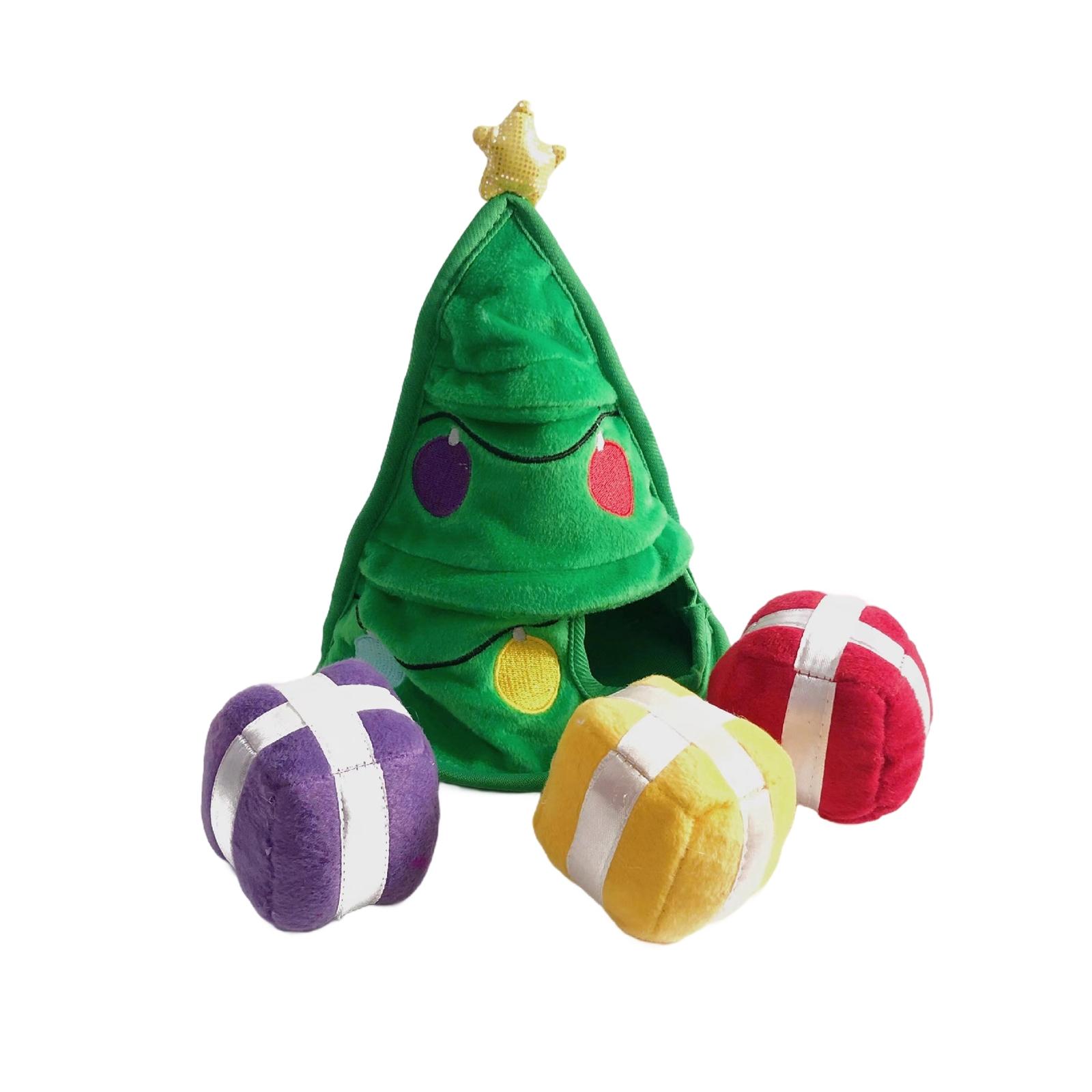

Cute Plush Dog Toys - Merry Woofmas Christmas Themed Solid Squeaker Chew Toy, Great For Puppies & Small, Medium, Large Dog Machine Washable One Size