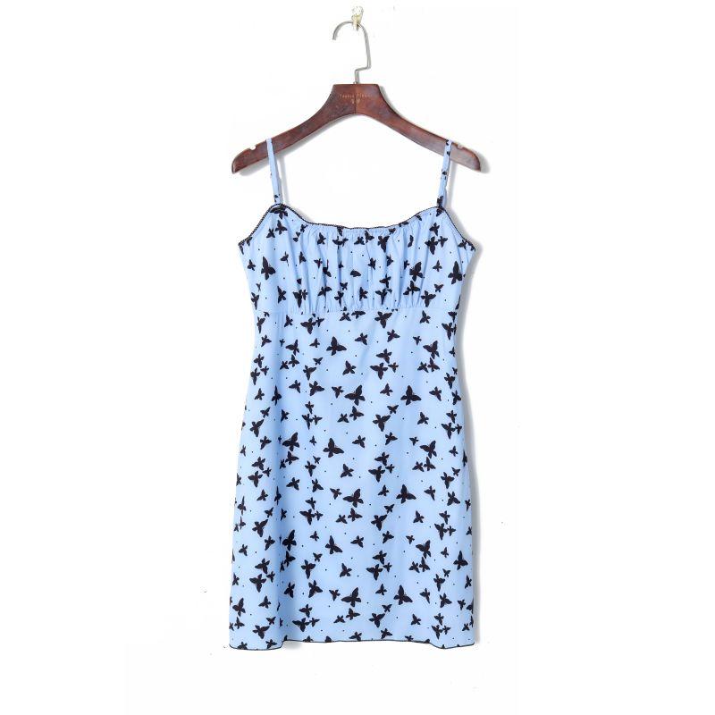 

Женское осеннее платье-слинг с высокой талией и силуэтом «бабочка» Blue Bottom Butterfly L