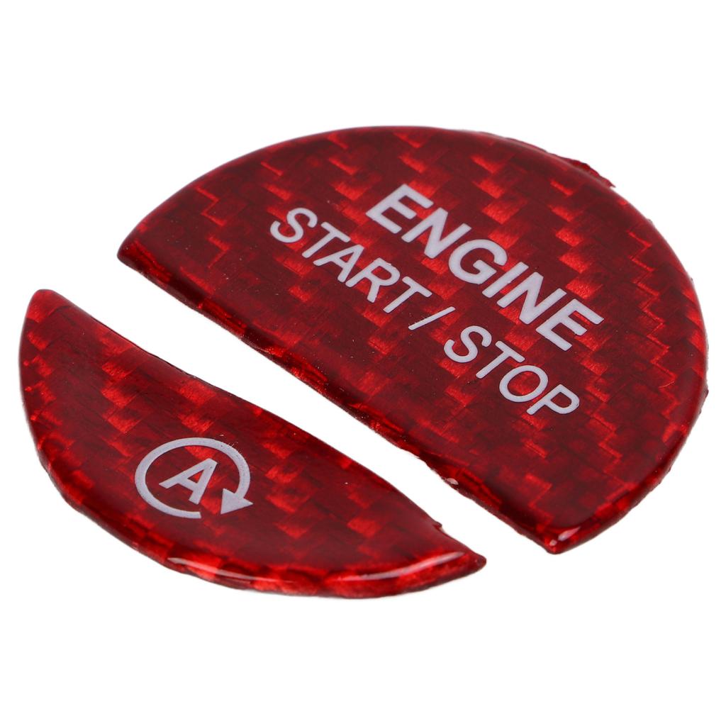 Engine Start Stop Button Cover Carbon Fiber Replacement for Mercedes‑Benz S‑Class C‑Class W206 W223 Red