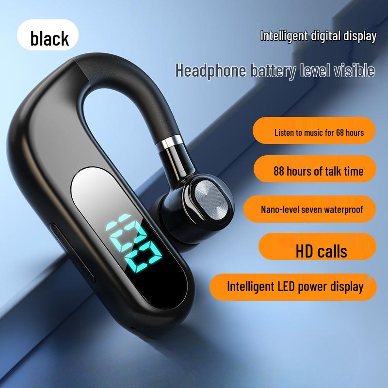 2025 New Wireless Bluetooth Earphone with Extended Standby & HD Calls - Single Ear Hook for Drivers