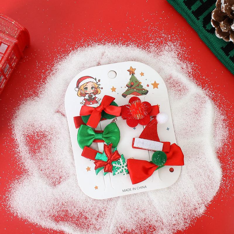 2024 Christmas Hair Clips for Girls - Festive Bow & Side Accessories for Kids