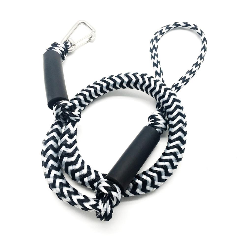 Boat Dock Line Mooring Rope With 316 Stainless Steel Clip, Dock Line Boat Ropes, Premium Bungee Boat Lines Accessories For Canoe Power Boat Kayak