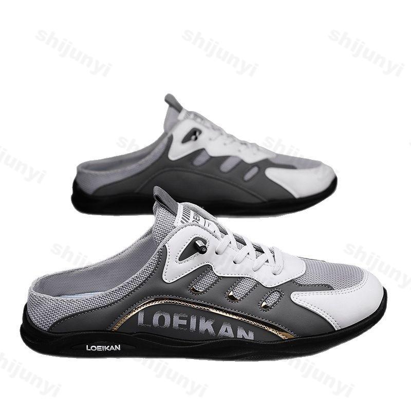 Fashion Men Slippers 2025 Summer Trendy Men Flat Bottom Casual Shoes Soft Sole Men Sneakers Outdoor Half Slippers Zapatos De Hombre