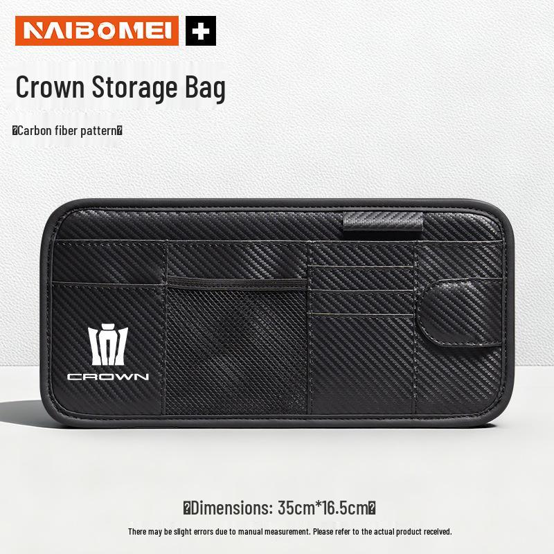 Crown 1 Land Cruiser Vellfire Car Sun Visor Storage Bag & Glasses Clip