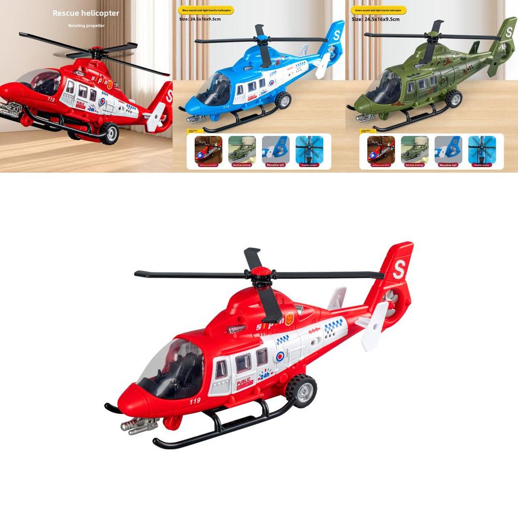 Childrens Rescue Helicopter Toy With Lights And Sound For Kids Play And Education
