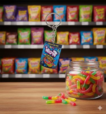 Mini-Schlüsselanhänger für Kinder 2,5 cm Acryl Essen Spielzeug Anti-Stress Anhänger für Schlüssel, an die Tasche