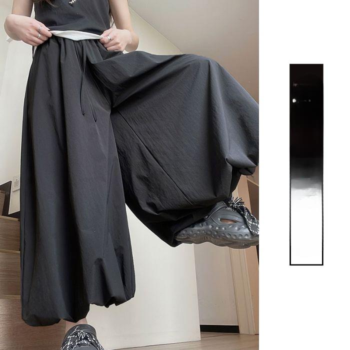 Spring Yellow Flower Bud Skirt Pants Women's Summer New High Waisted, Loose Fit Trousers, Slimming and Drooping Lantern Pants, Casual Wide Leg Pants