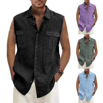Mens Summer Surf Beach Tank Top Large Size Casual Breathable Sleeveless Top Loose Solid Tank Top Man Shirt