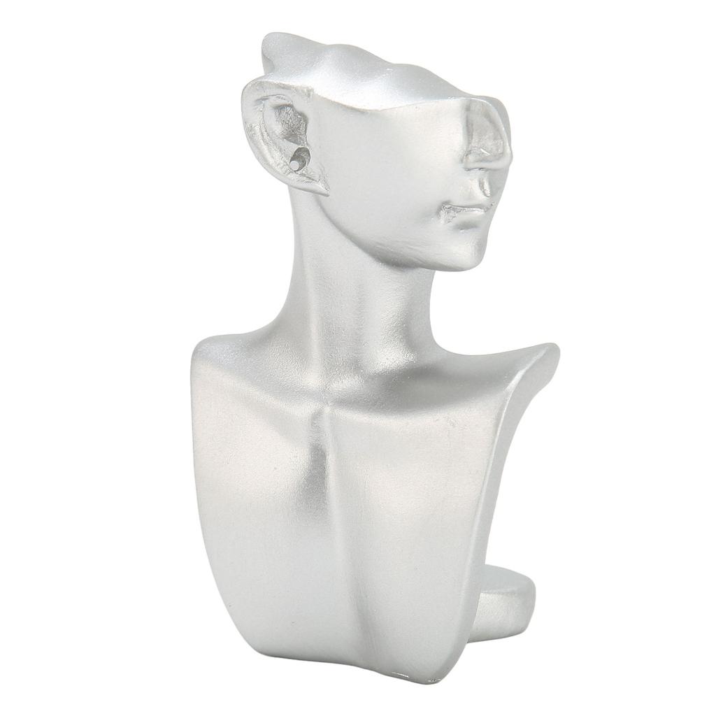 Mannequin Earring Display Stand Resin Mannequin Earring Organizer Silver for Pendant Ring S Sliver