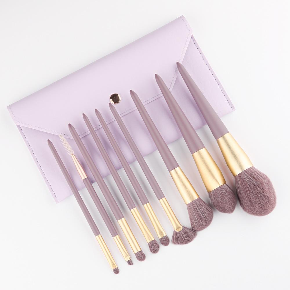 New 9 Small Purple Potatoes, Full Set of Makeup Brushes, Loose Powder Brush, Foundation Brush, Eyeshadow Brush, Beauty Tools